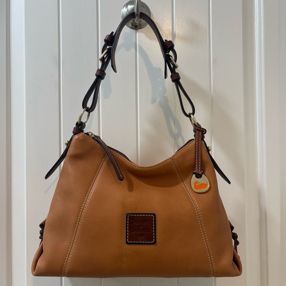 Dooney & Burke Hobo Shoulder Bag Vintage Y2K Leather Tan Brown